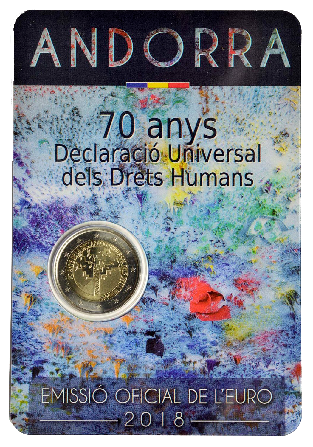 2 euros conmemorativa 70 años de la Declaración de los Derechos Humanos Año 2018